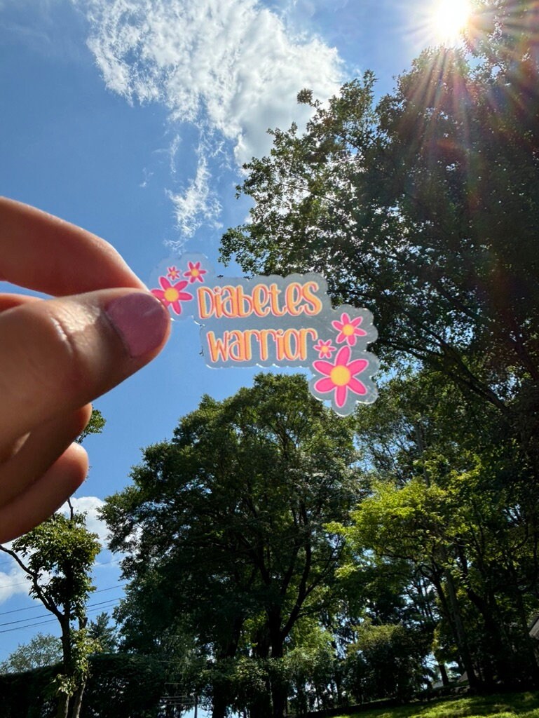 Diabetes Warrior Flower Sticker – Waterproof T1D Decal