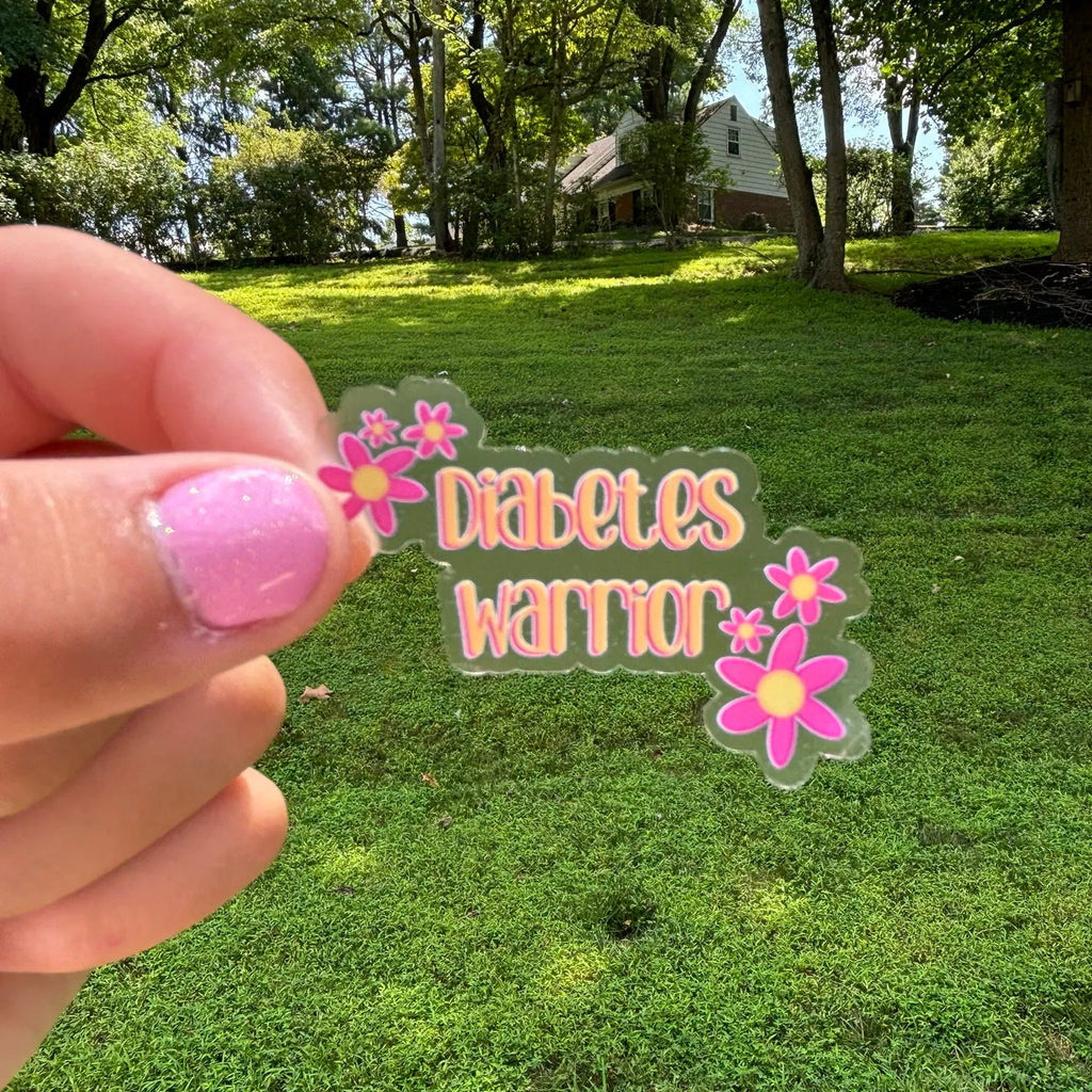 Diabetes Warrior Flower Sticker – Waterproof T1D Decal