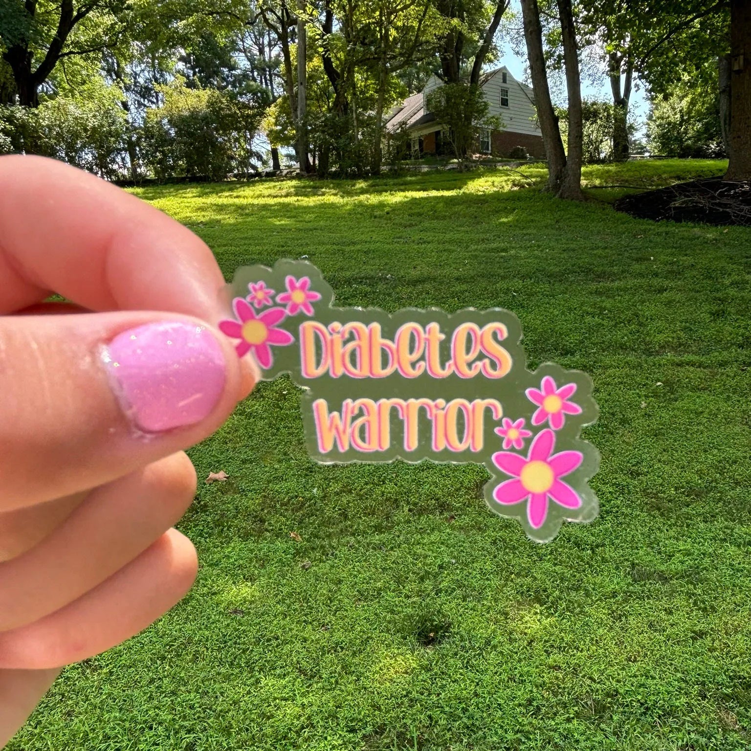 Diabetes Warrior Flower Sticker – Waterproof T1D Decal