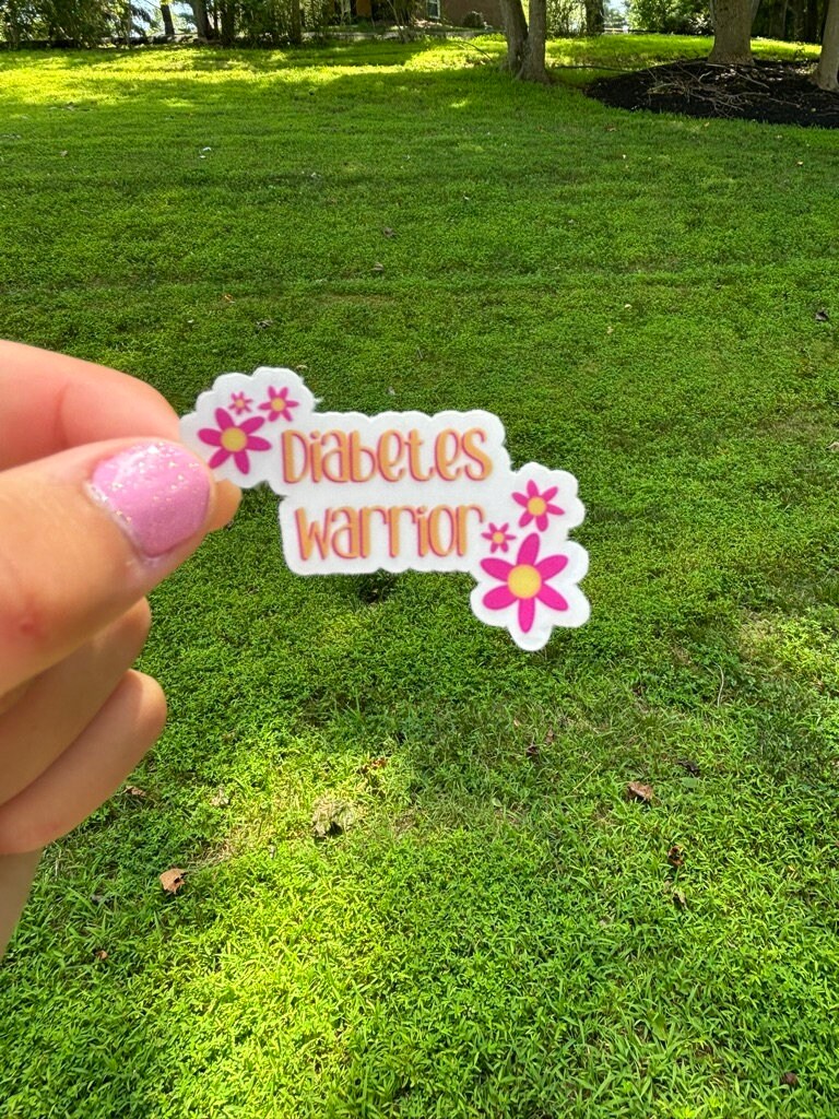 Diabetes Warrior Flower Sticker – Waterproof T1D Decal