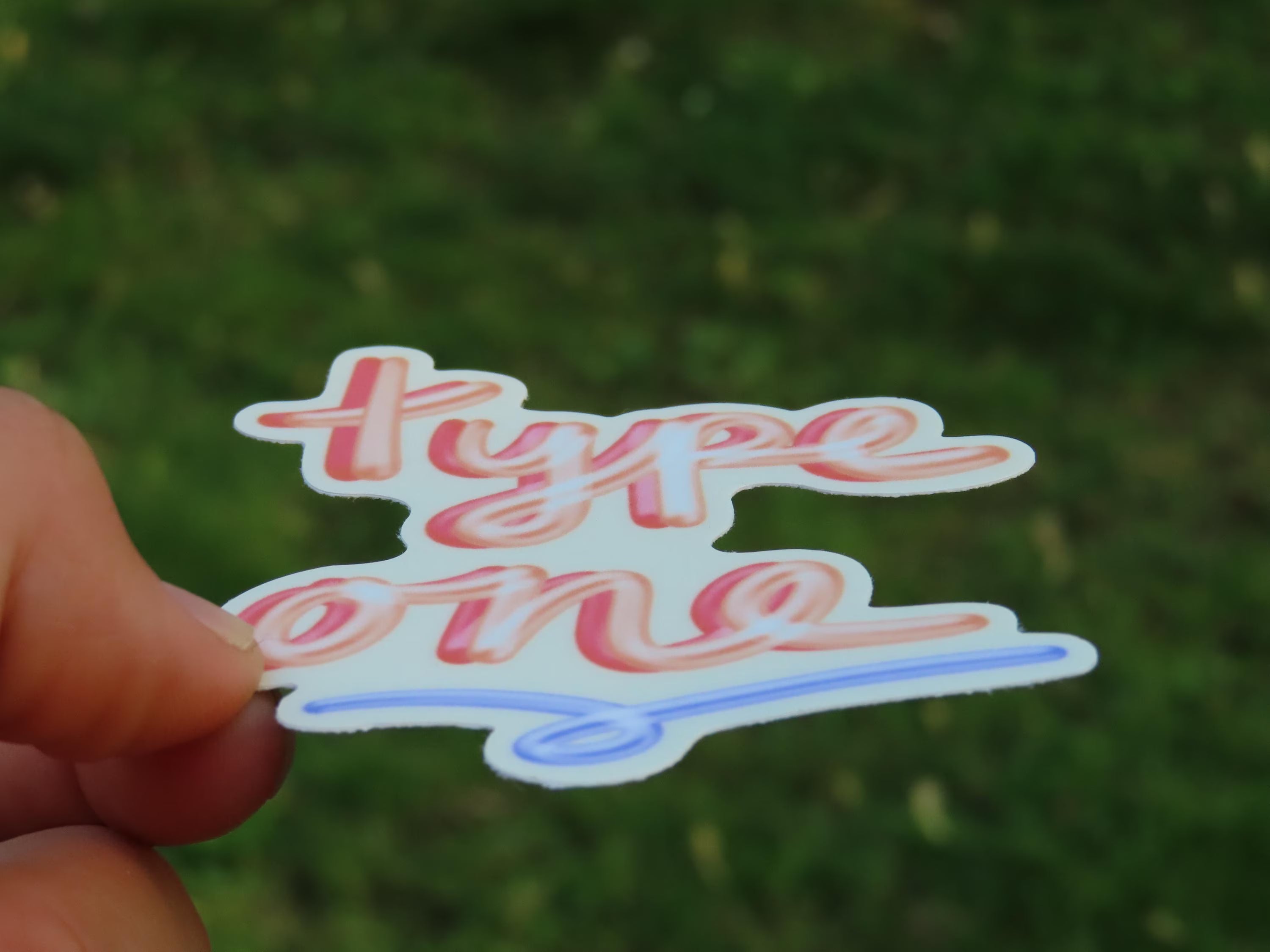 Type One Diabetes Bubble letter Sticker: light mango, waterproof, matte